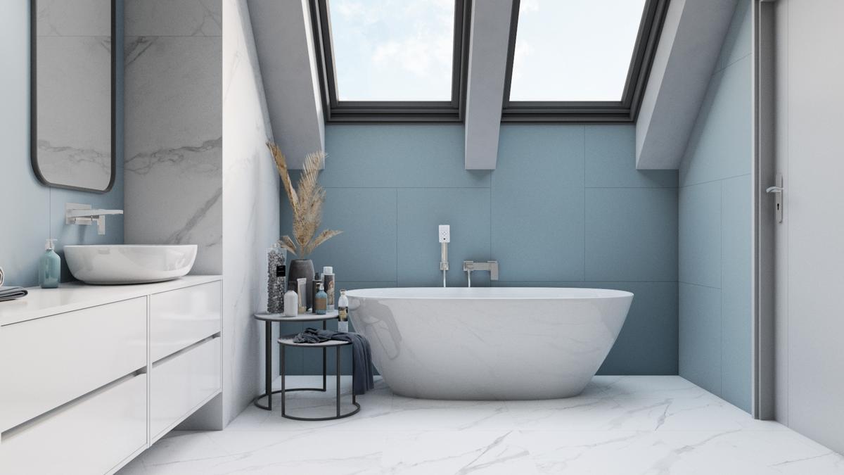W nowoczesnych łazienkach stawiamy pastelowe powierzchnie możemy połączyć z matowym wykończeniem.
